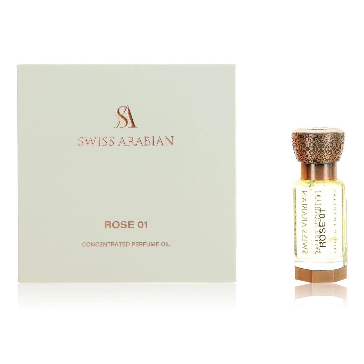Rose 01 by Swiss Arabian, 0.4 oz Perfume Oil for Unisex