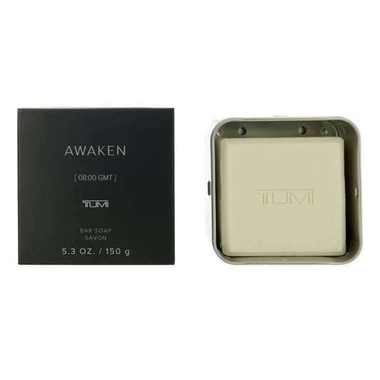 Awaken [08:00 GMT] by Tumi, 5.3 oz Bar Soap men with Aluminum Case.