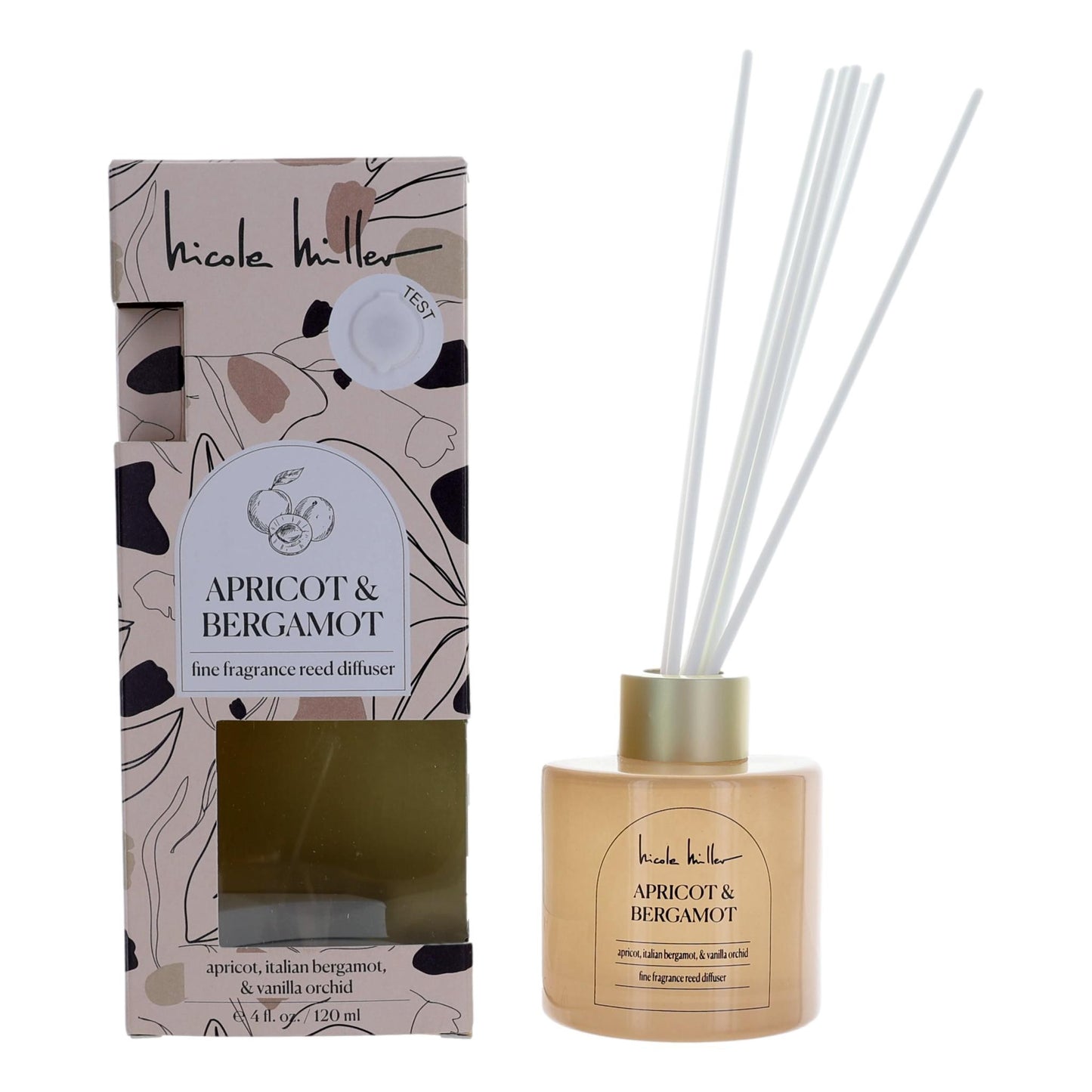 Apricot & Bergamot by Nicole Miller, 4oz Reed Diffuser - Apricot & Bergamot