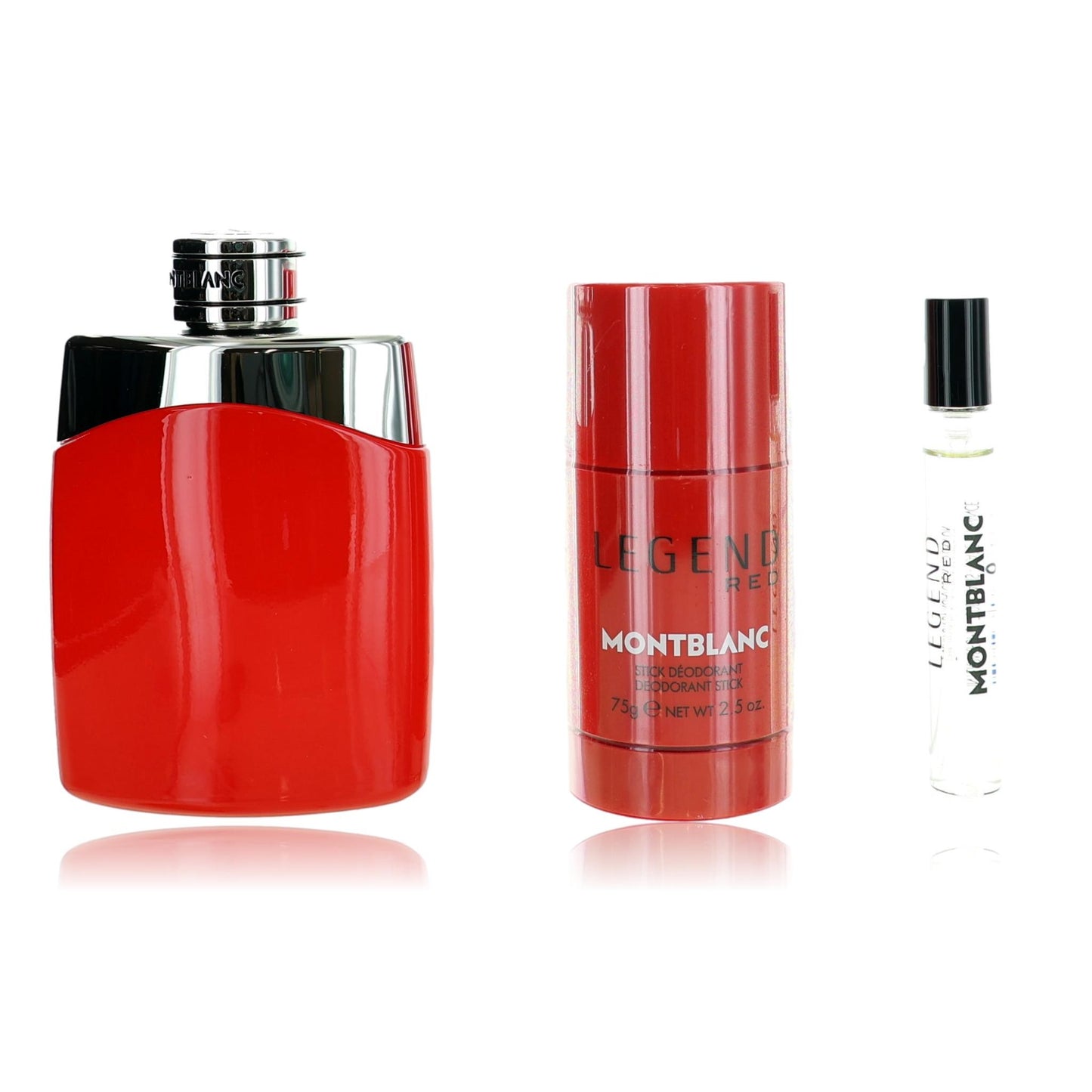 Mont Blanc Legend Red by Mont Blanc, 3 Piece Gift Set for Men